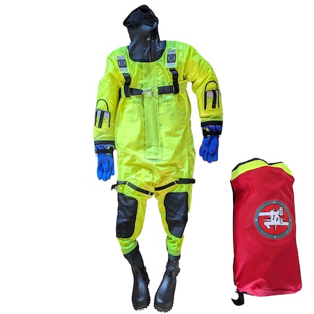 First Watch RS-1005 Ice Rescue Suit - Hi-Vis Yellow - S/M Built to Fit 4&rsquo;6&rdquo;-5&rsquo;8&r RS-1005-HV-M